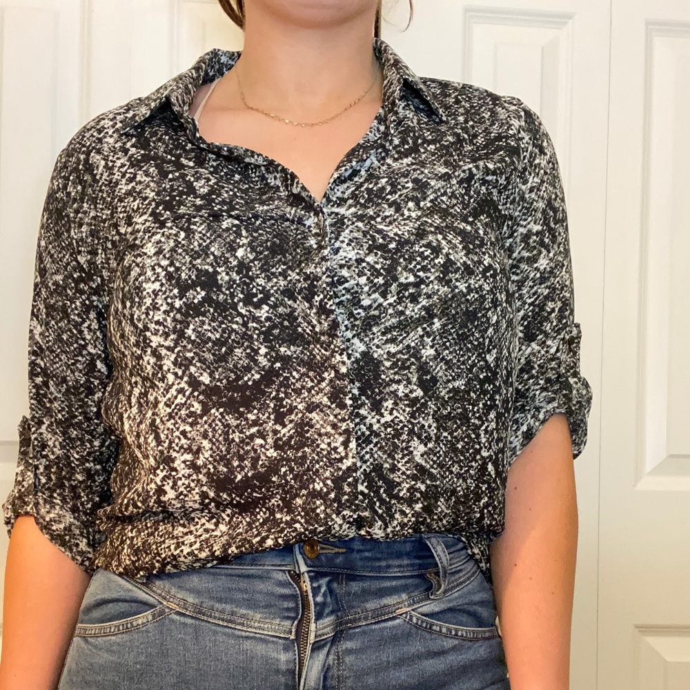 Black & White Snakeskin Blouse